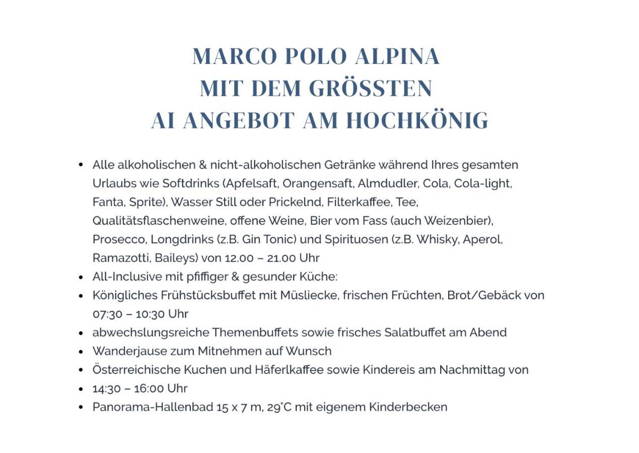 All Inclusive - Marco Polo Alpina Familien- & Sporthotel Maria Alm am Steinernen Meer Buitenkant foto